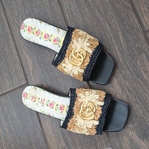 Jolie raffia woven sandals